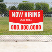 3' x 5' Now採用（タイトルと電話番号） 横断幕 (インサイチュ)