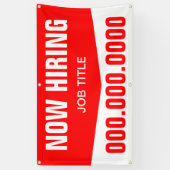 3' x 5' Now採用（タイトルと電話番号） 横断幕 (縦)