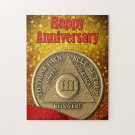 3 Year AA Coin Glitter Happy Anniversary ジグソーパズル