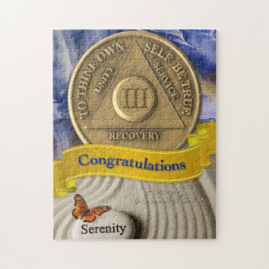 3 Year Sober Recovery Congratulations Serenity ジグソーパズル (縦)