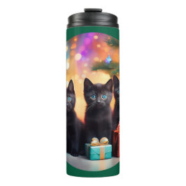 3 YOUNG BLUE EED BLACK KITTENSクリスマスシーン タンブラー