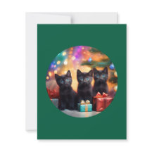 3 YOUNG BLUE EED BLACK KITTENSクリスマスシーン