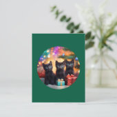 3 YOUNG BLUE EED BLACK KITTENSクリスマスシーン 招待状 (スタンド正面)