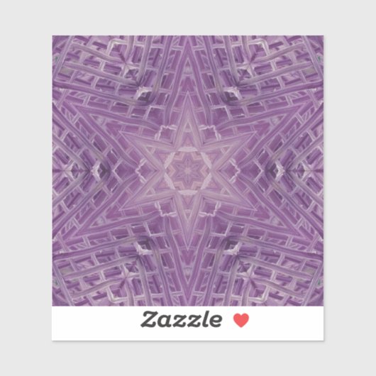 3A紫ユニーク白カラフル星曼荼羅 シール (シート)