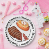 3Dおもしろいステーキ&ポテト紙プレート ペーパープレート (パーティー)