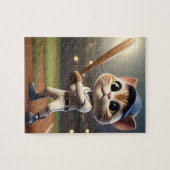3Dおもしろい野球猫 ジグソーパズル (横)