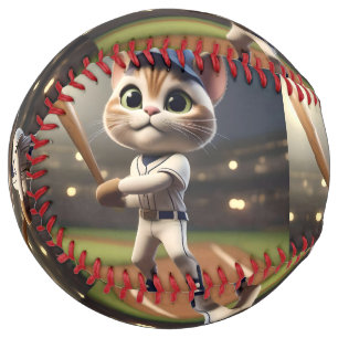 3Dおもしろい野球猫 ソフトボール
