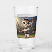 3Dおもしろい野球猫 タンブラーグラス (裏面)