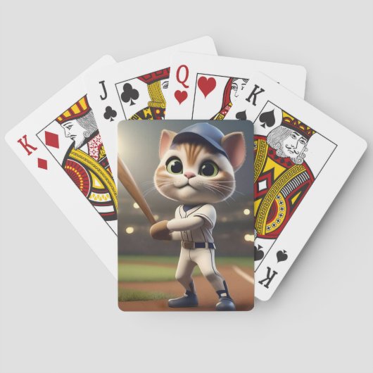 3Dおもしろい野球猫 トランプ (裏面)