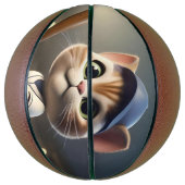 3Dおもしろい野球猫 バスケットボール (縦)