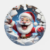 3Dかわいいサンタフェスティバルウィンタークリスマス メタルオーナメント (裏面)