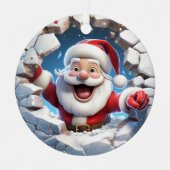 3Dかわいいサンタフェスティバルウィンタークリスマス メタルオーナメント (正面)