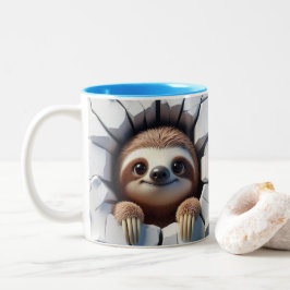 3Dかわいいベビースロッスホットココアコーヒー動物マグカップ ツートーンマグカップ