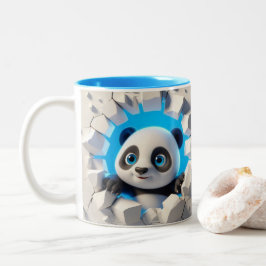 3Dかわいいベビーパンダホットココアコーヒー動物マグカップ ツートーンマグカップ