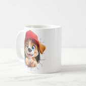 3dかわいい犬のマグラップデザイン コーヒーマグカップ (正面左)