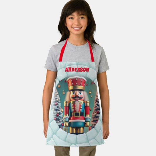3Dくるみ割りクリスマスキッズパーソナライズされたズ エプロン (インサイチュ)