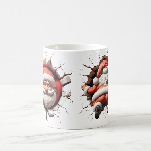 3Dすてきサンタクロースのクリスマス – おもしろいクリスマス コーヒーマグカップ (中央)