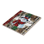 3Dすてき雪だるまセラミックタイル タイル (側面)