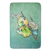 3Dと水の色ペアの《鳥》アメリカゴガラ バスマット (正面縦)