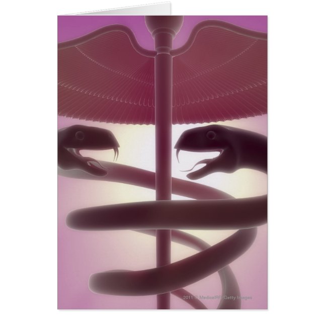 3dによって描写される医学のケリュケイオン (正面)