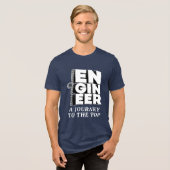 3Dのエンジニア - 頂点への旅 トライブレンドTシャツ (正面全面)