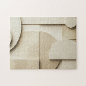 3Dのジオメトリック型枠と文字宇宙 ジグソーパズル (横)