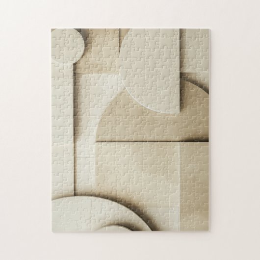 3Dのジオメトリック型枠と文字宇宙 ジグソーパズル (縦)