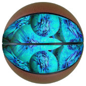 3Dのターコイズと青い球体 – カッコいい バスケットボール (正面)