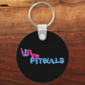 3Dのピットブルが大好き キーホルダー (正面)