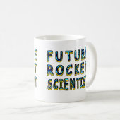 3Dのロケットの未来の科学者 コーヒーマグカップ (正面右)