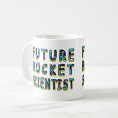 3Dのロケットの未来の科学者 コーヒーマグカップ (正面左)