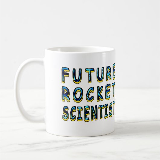 3Dのロケットの未来の科学者 コーヒーマグカップ (左)