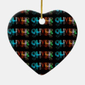 3Dの一流のオリバーはつきます(写真) セラミックオーナメント (裏面)