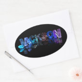 3Dの一流のジャクソンはつきます(写真) 楕円形シール (封筒)