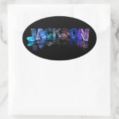 3Dの一流のジャクソンはつきます(写真) 楕円形シール (バッグ)