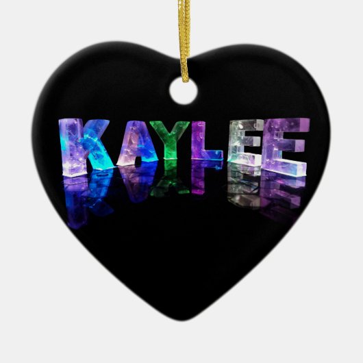 3Dの一流のKayleeはつきます(写真) セラミックオーナメント (正面)