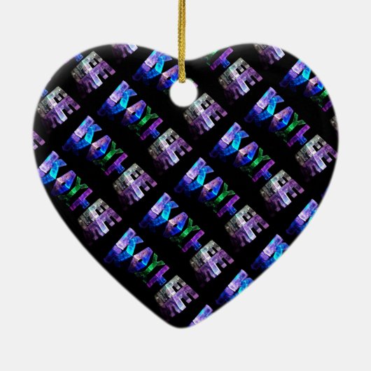 3Dの一流のKayleeはつきます(写真) セラミックオーナメント (裏面)