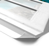 3Dの山と湖の風景フェイクウィンドウビュー ポスター (角)