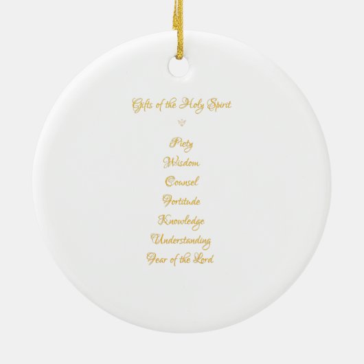 3Dの神霊のギフトは金原稿を見ます セラミックオーナメント (裏面)