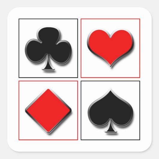 3Dの遊カードスーツ スクエアシール (正面)