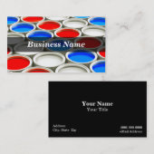 3Dは着色しましたペンキの缶(交互になる赤白青)を 名刺 (正面/裏面)