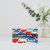 3Dは着色しましたペンキの缶(交互になる赤白青)を 名刺 (スタンド正面)