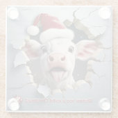 3Dふくらはぎクリスマス ガラスコースター (裏面)