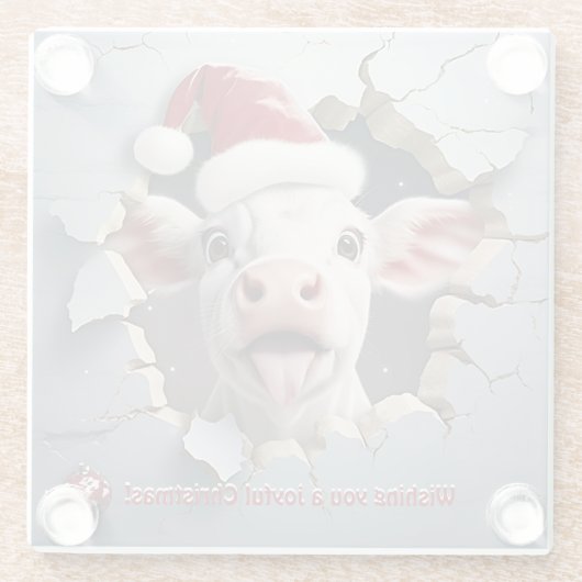 3Dふくらはぎクリスマス ガラスコースター (裏面)