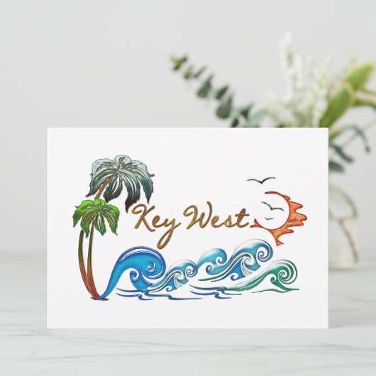 3Dやし波の日没KEY WEST。 招待状 (スタンド正面)