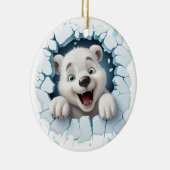 3Dアイスおもしろいベアのクリスマス セラミックオーナメント (右)