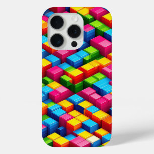 3Dアイソメトリックカラフルブロックスマホケース - ビブラント iPhone 15 PROケース