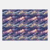 3Dアストラルミラージュ：神秘的なナイトスカイデザイン ラッピングペーパーシート (正面3)