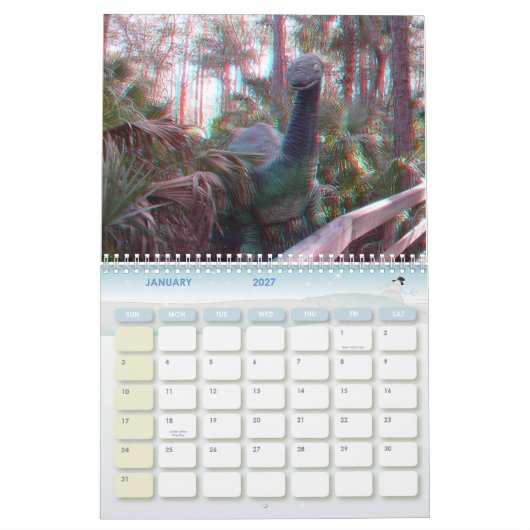3Dアナグリフの写真のカレンダー カレンダー (1月 2027)