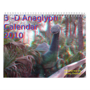 3Dアナグリフの写真のカレンダー カレンダー